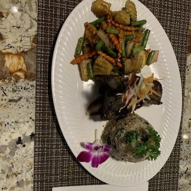 Barbecue Thai Rack of Lamb.