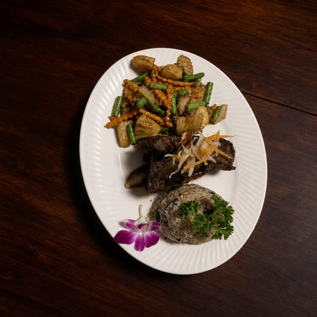 Barbecue Thai Rack of Lamb.