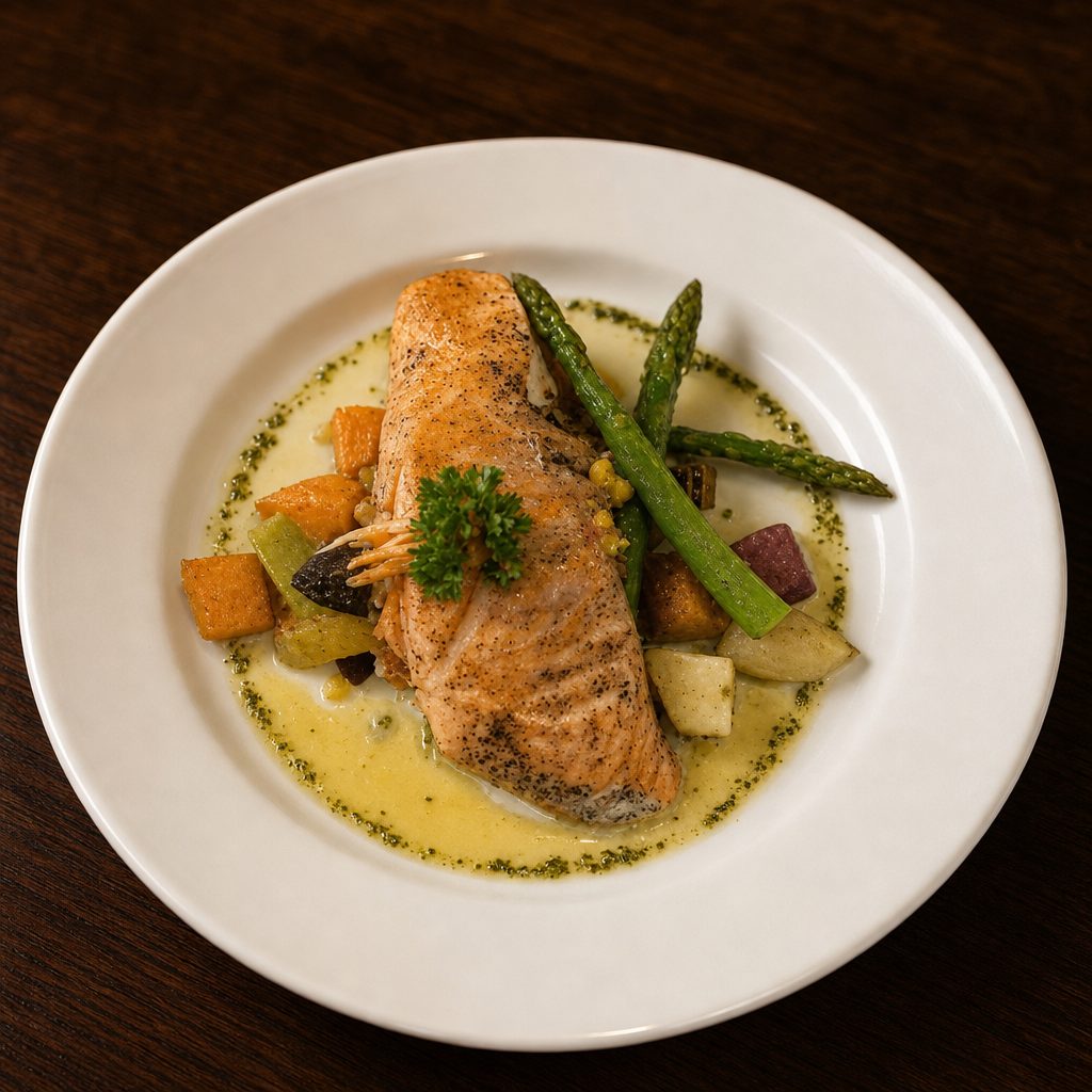 Golden Grilled Salmon.