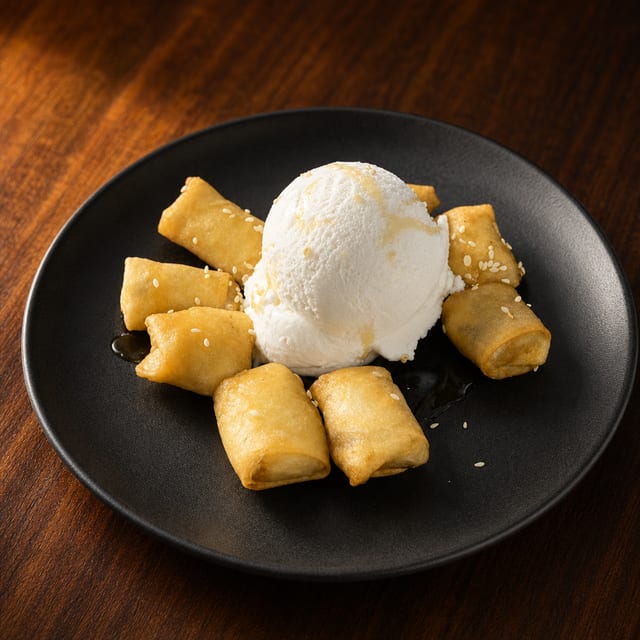 Fried Banana with Ice Cream.