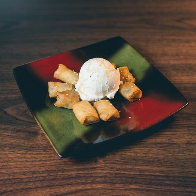 Fried Banana with Ice Cream.